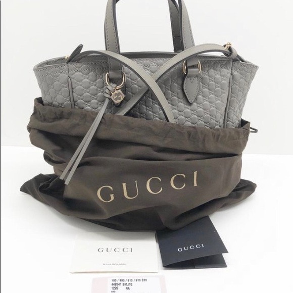 ❌SOLD❌Gucci Small Microguccissima Gray Leather Bag - Picture 2 of 8